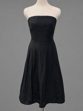 BoHo Black Summer Sun Strapless Dress sz 8
